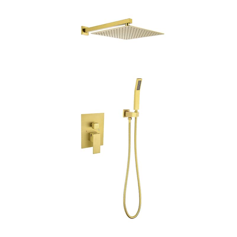 10" Rain Shower Head Systems Wall Mounted Shower - Brushed Gold