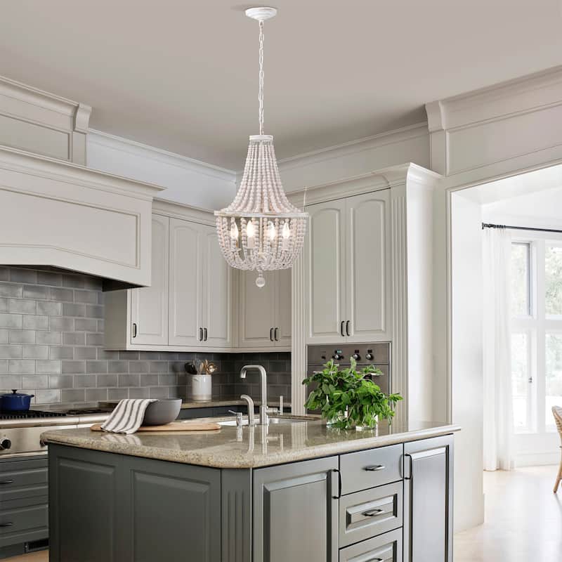 4-Light 16 Inch Antique White Pendant Ceiling LampChandelier