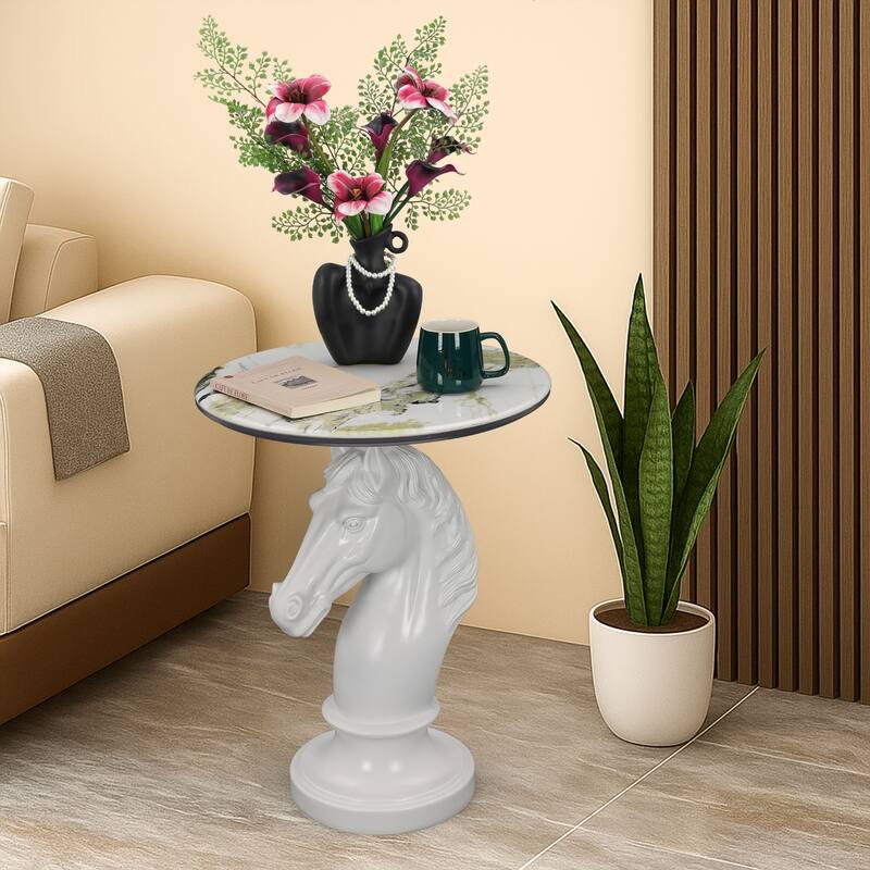 Horse Head Accent Table Animal Statue End Tables Livingroom