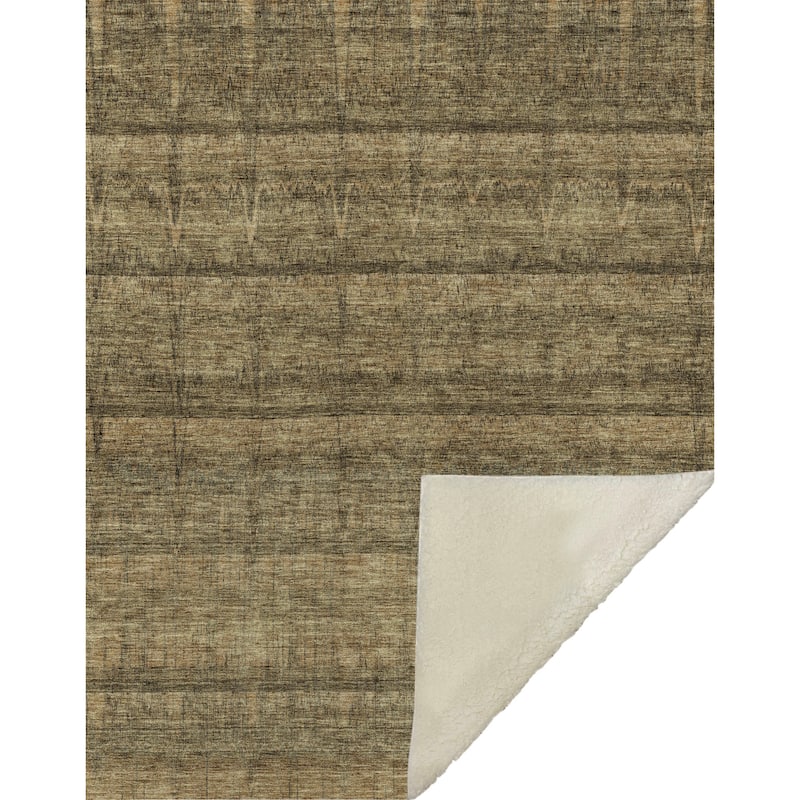 Premium Machine Washable Modern Stripes Sherpa Throw Blanket