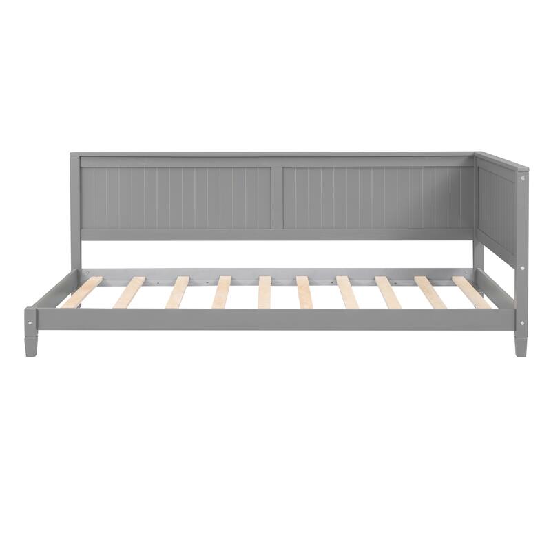 Twin Size Wood Daybed/Sofa Bed in Gray, Mid-Century Modern Design