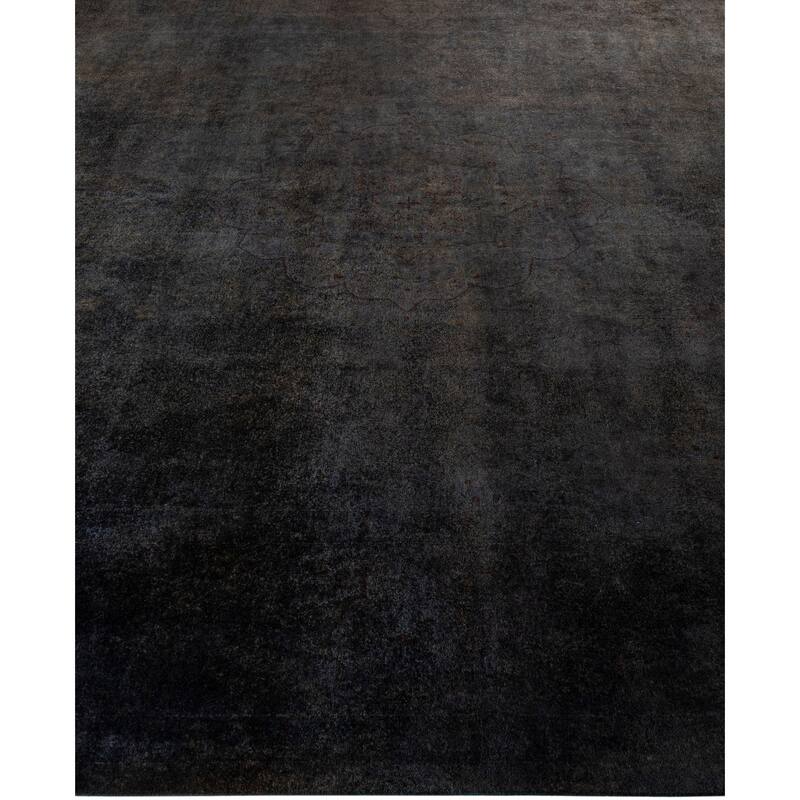 Overdyed One-of-a-Kind Hand-Knotted Area Rug - Black - 9' 3" x 12' 2"