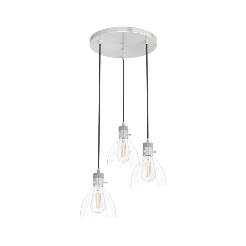Hunter Van Nuys 3-Light Round Cluster Pendant - Kitchen Island, Dining Room, Entry - Vintage, Contemporary, Industrial