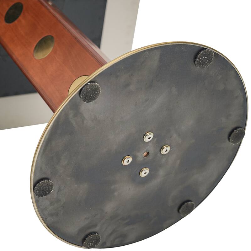 33" Retro Square Glass & Sintered Stone Tabletop Dining Table with Solid Wood Pedestal