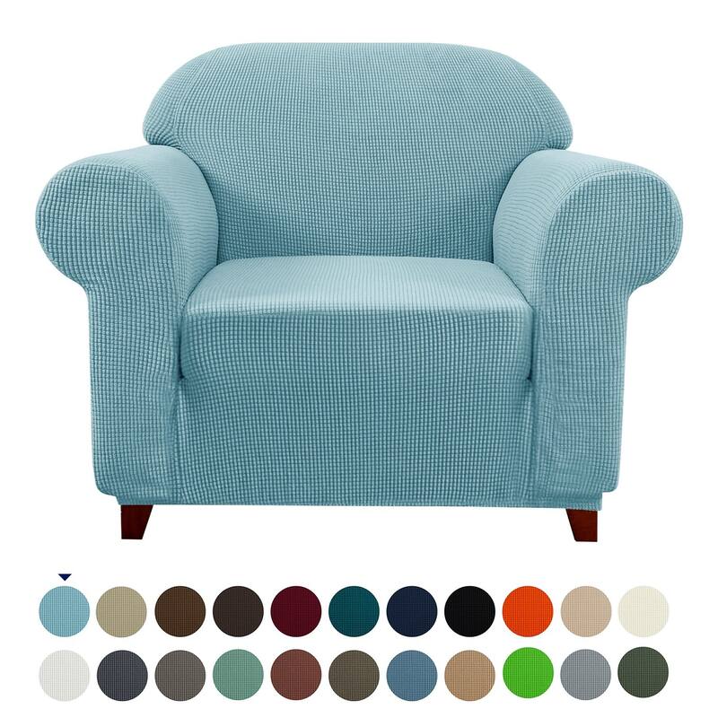 Subrtex Stretch Armchair Slipcover 1 Piece Spandex Furniture Protector - Steel Blue