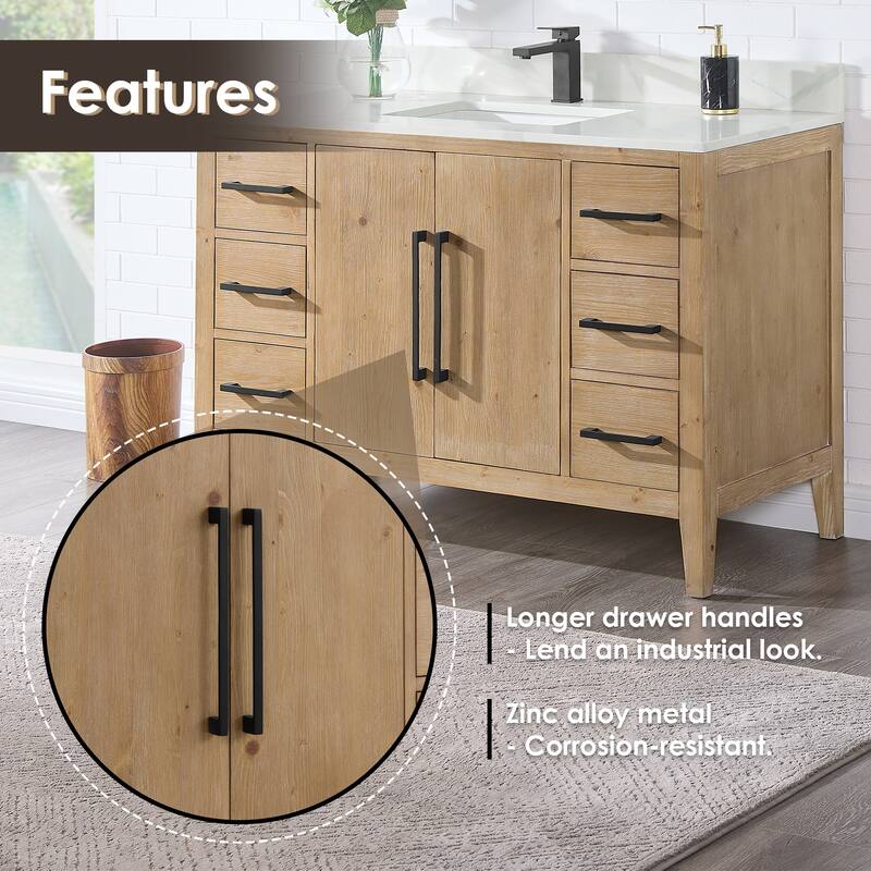 Altair Laurel Bath Vanity with Calacatta White Quartz Stone Countertop with Mirror