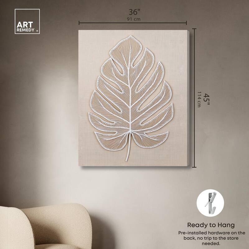 Linen Leaf II Canvas by Art Remedy, Gallery Wrapped