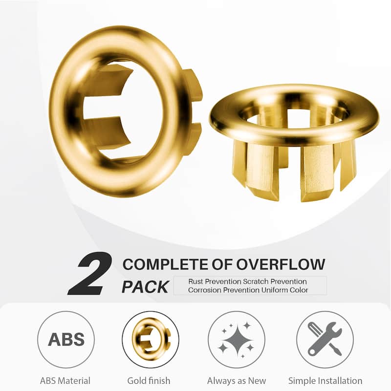 WOWOW 1.2 in. Sink Basin Trim Overflow Cover (2-Pack)