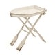 preview thumbnail 12 of 24, White Wood Distressed Foldable Tray Top Boat Accent Table with Oar Leg