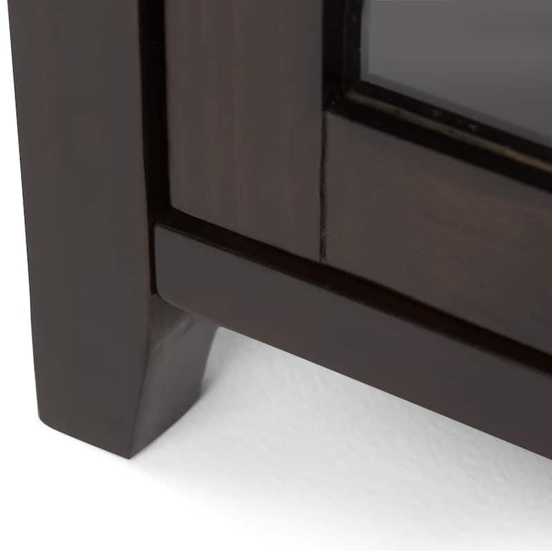WYNDENHALL Essex Solid Wood 36 inch Storage Cabinet in Mahogany Brown (Set of 2)