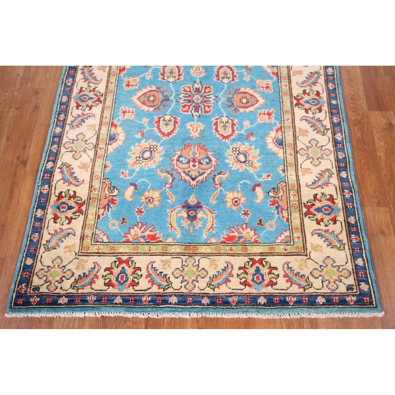 Blue Oushak Oriental Accent Rug Hand-Knotted Wool Carpet - 3'3" x 4'9"