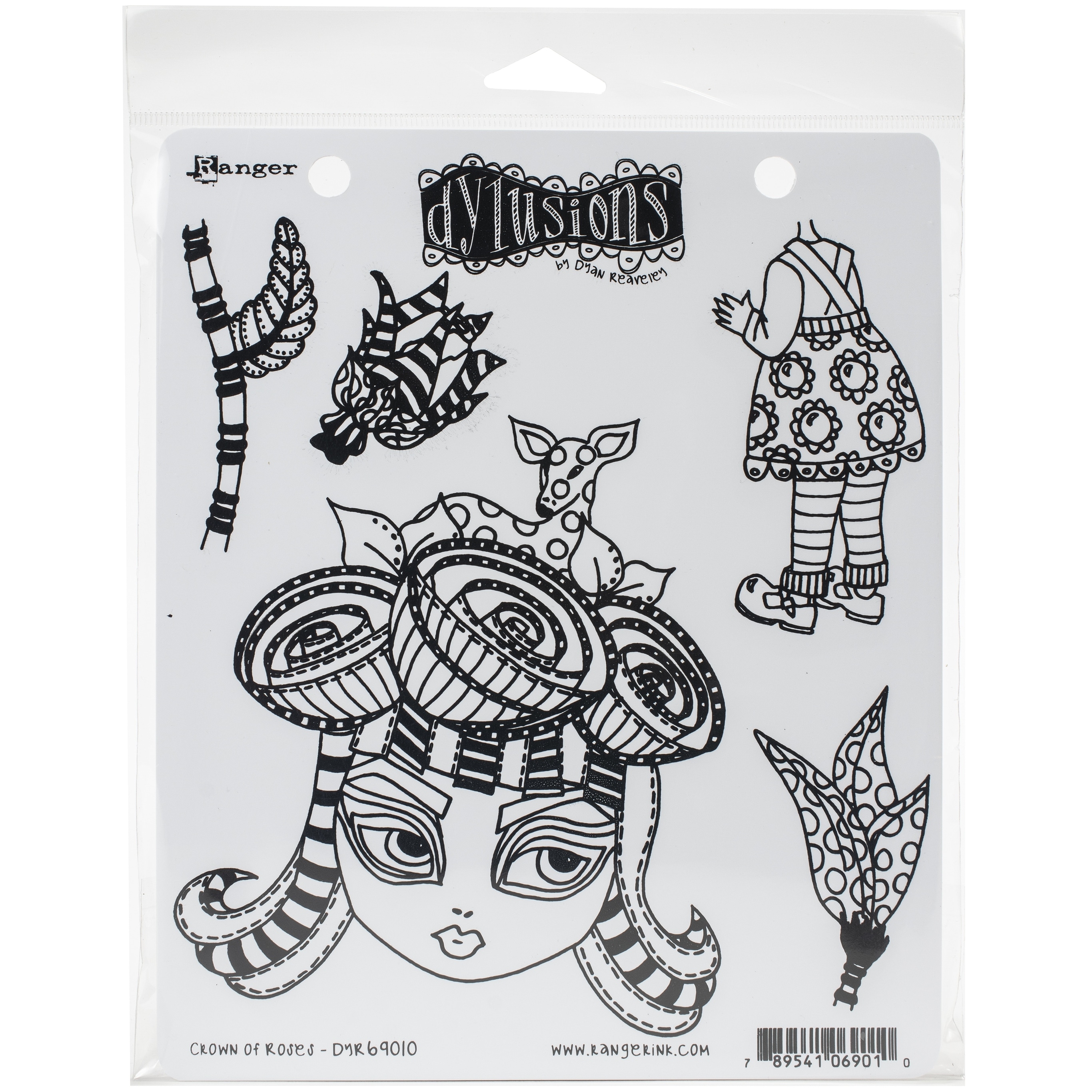 Ranger Dyan Reaveley/'s Dylusions Cling Stamp Collections 8.5/"X7/"-Mini Moo