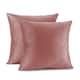 Porch & Den Cosner Microfiber Velvet Throw Pillow Covers (Set of 2) - 16" x 16" - Misty Rose