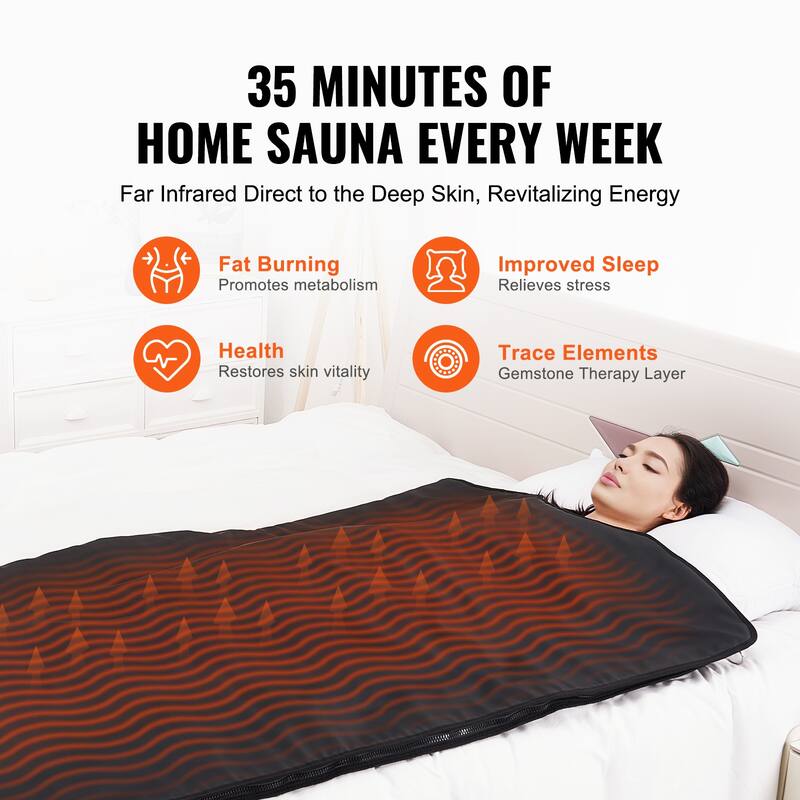 Sauna Blanket for Detoxification Therapy Stones & Carbon Fiber Heating