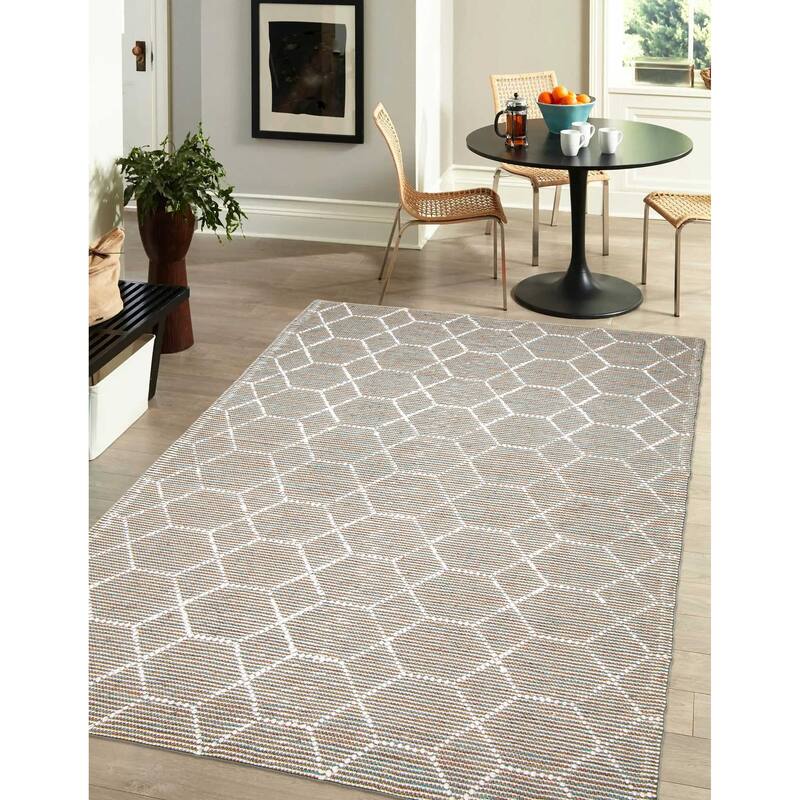 ECARPETGALLERY Braid weave Sienna Brown Wool Rug - 5'1 x 7'7