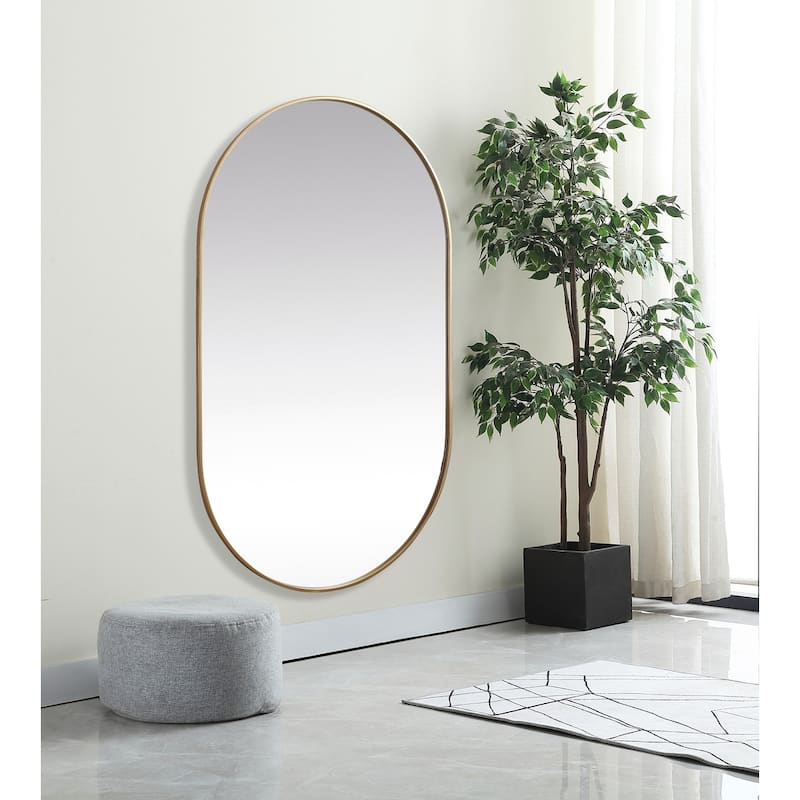 Indigo Home Metal Frame Oval Mirror 36x60 Inch