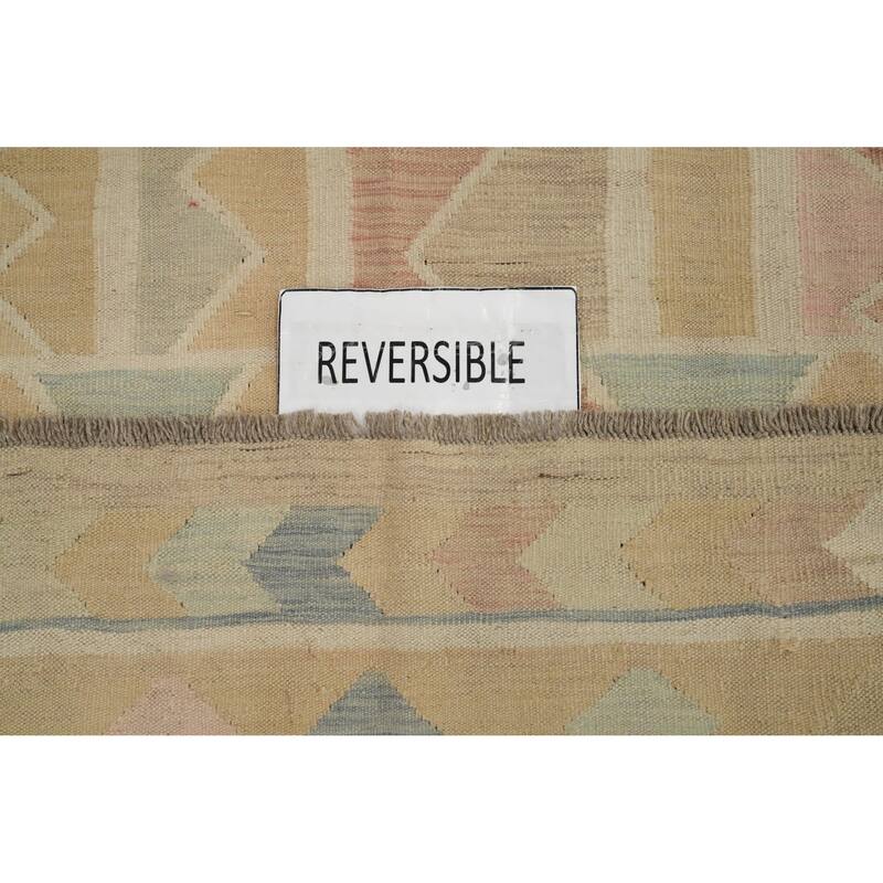 Hand Woven Oriental 100% Wool Carpet Southwestern Tribal Multi-Colored Kilim Area Rug - 9' 9'' X 6' 7''