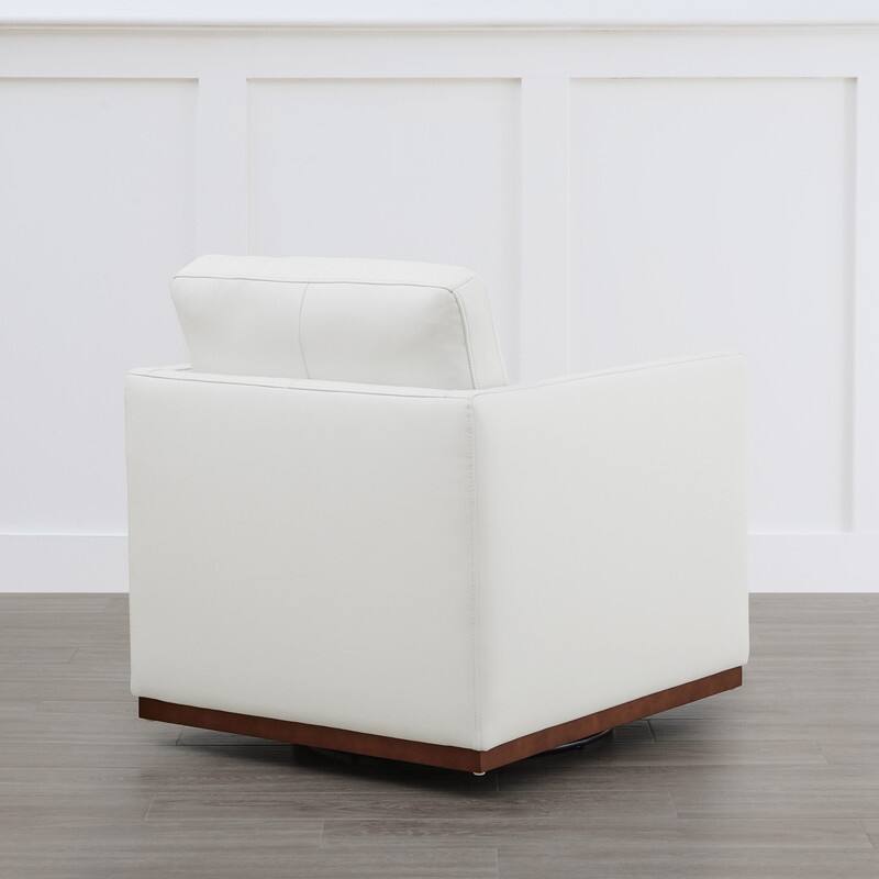 Spruce & Spring Modern Swivel Accent Chair with Wooden Base