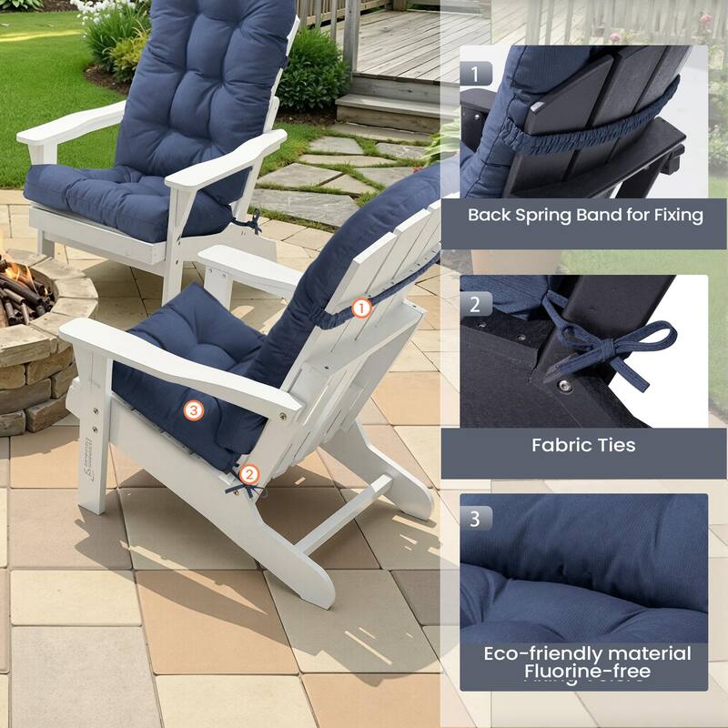 Outdoor Adirondack Chair Cushion Rocking Chair Cushions Thickened Patio Chair Pad with Sunbrella