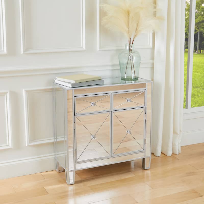 SEI Furniture Dalton 2-Door Mirrored Accent Cabinet