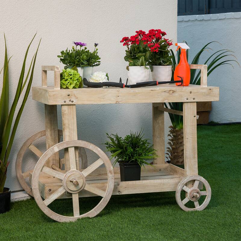 Alpine Corporation 37" Tall Indoor/Outdoor Flower Planter Statue with Wheels