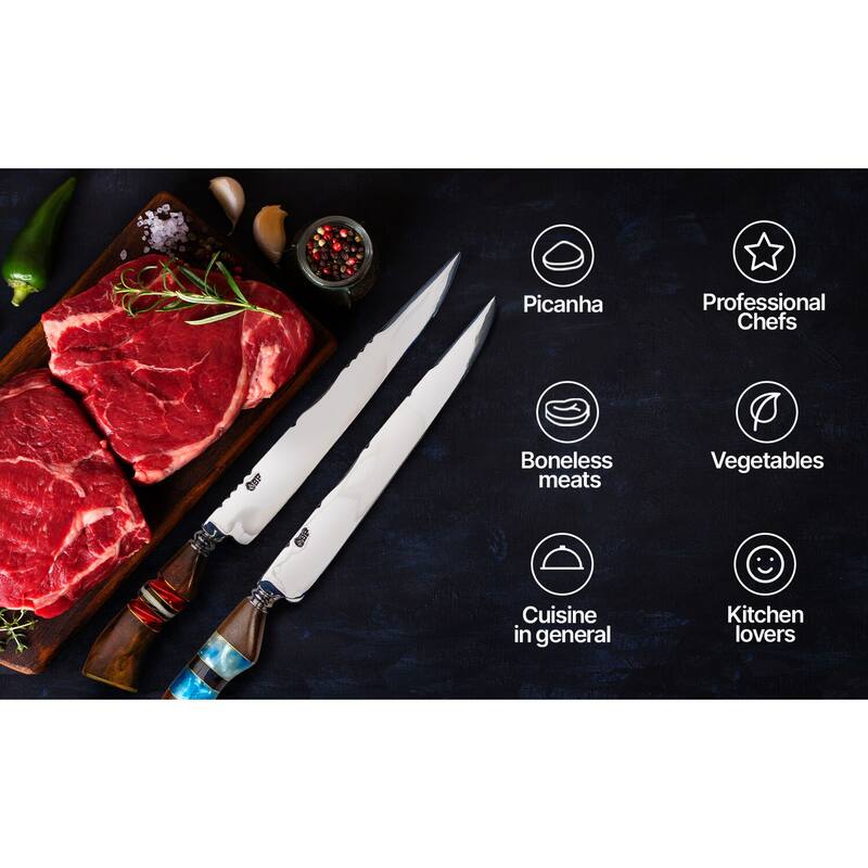 Brazilian Flame Treasure Luxor Polished 10-inch Stainless Steel Knife - N/A