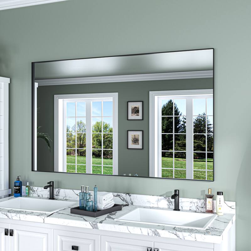 TOOLKISS Aluminum Alloy Round & Right Angle Frame Vanity Mirror