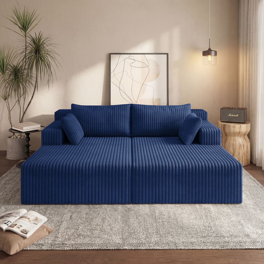 96" Cloud Sectional Couch with L-Shape Chaise,Modern Modular Sofa with Deep Seat, Upholstered Couches for Bedroom