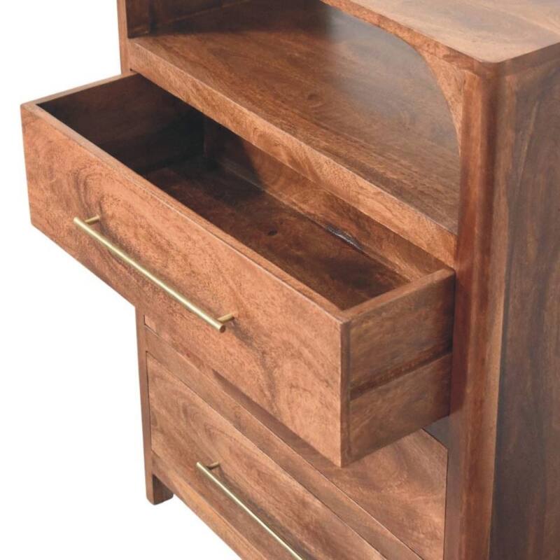 Artisan Furniture Solid Wood Arc-Line 3 Drawer Chest Brown