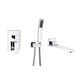 preview thumbnail 32 of 32, Modern Wall Mounted Bathtub Faucet with Hand Shower 180° Swivel Tub Filler Faucet Single Handle Contemporary Tub Faucet