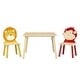 preview thumbnail 7 of 7, Kids Table and 2 Chairs Set,3 Pieces Toddler Table and Chair Set,Wooden Activity Play Table Set (Lion&Monkey)