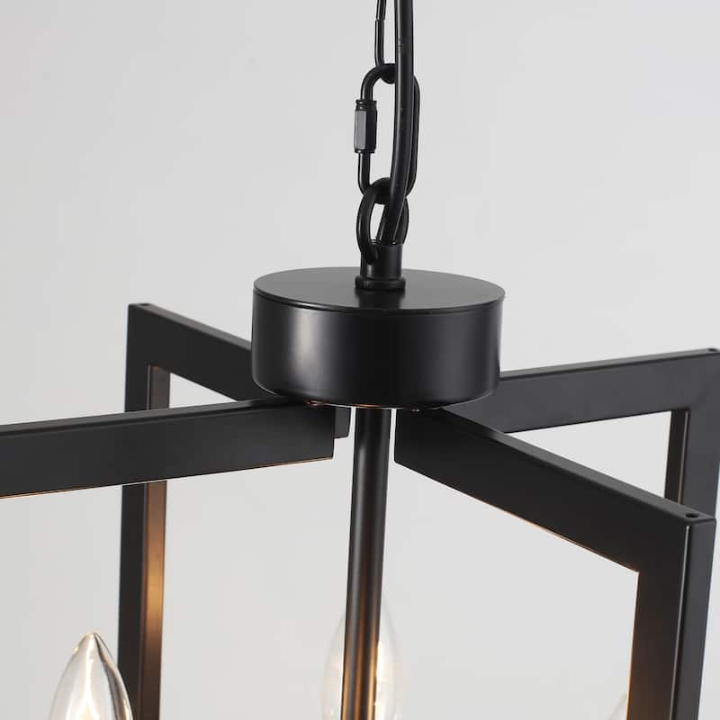 4-light Candle Style Square Chandelier for Bedroom Study