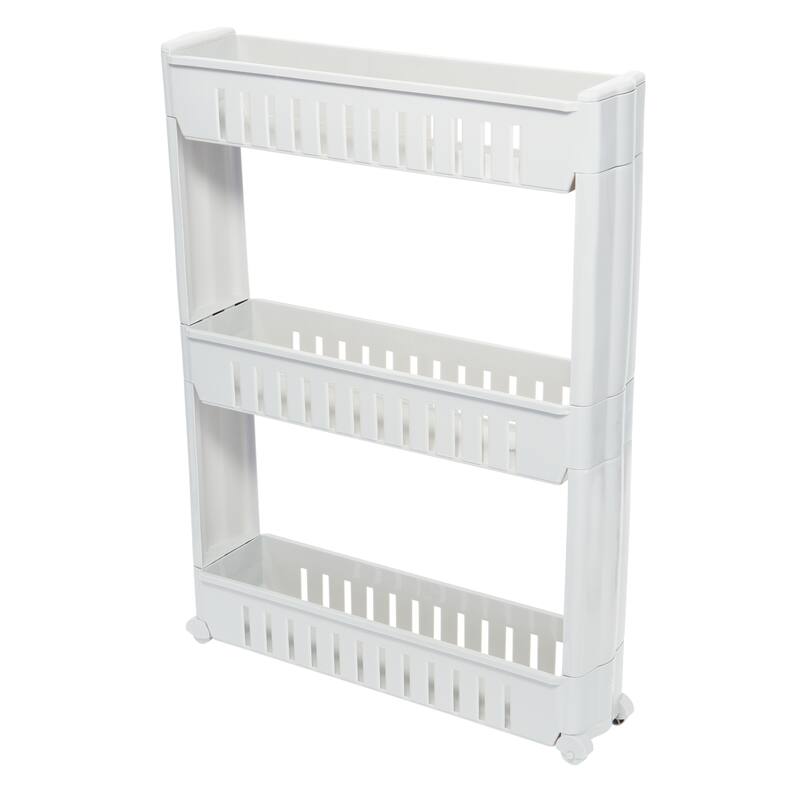 Simplify 3 Tier Slim Slide Out Storage Cart - 21"x 5"x 28.35" - White
