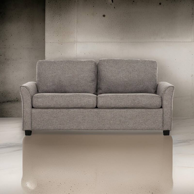 Full Size Sofa Bed, Gray Linen, Convertible Design, USB Port, Power Outlets
