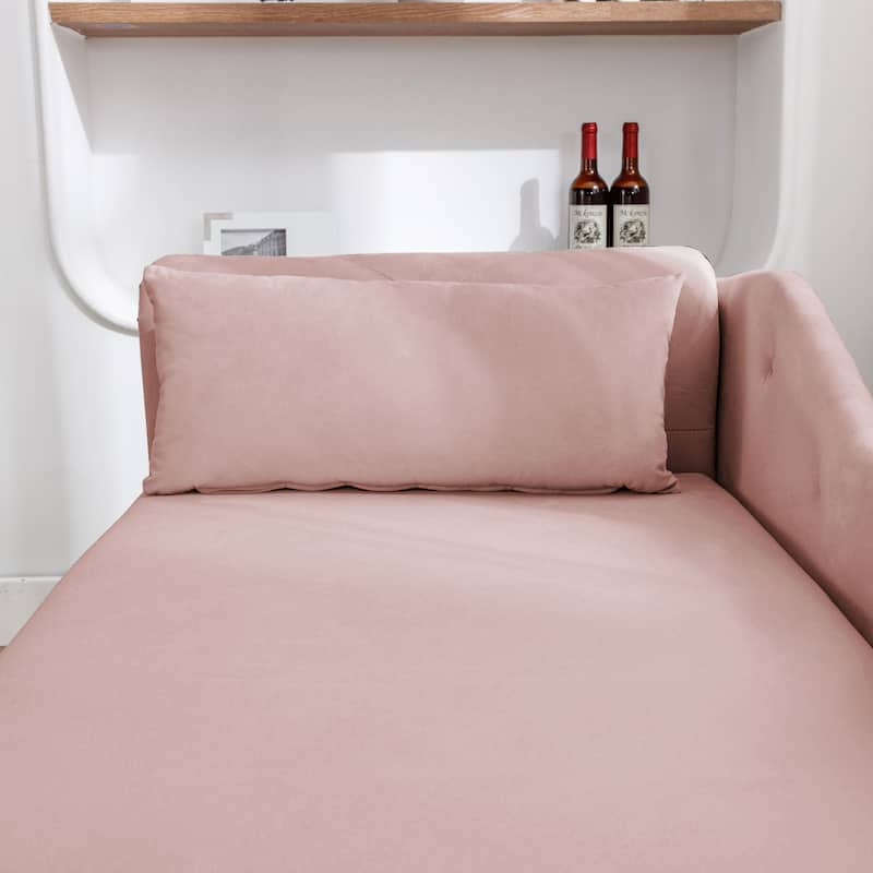 Kimberly Velvet Chaise Lounge with Storage and Pillow by GDFStudio - 58.26"L x27.9"W x 28.3"H