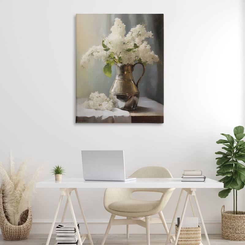 Stupell White Lilacs Still Life Canvas Wall Art Design By Arlington Prints