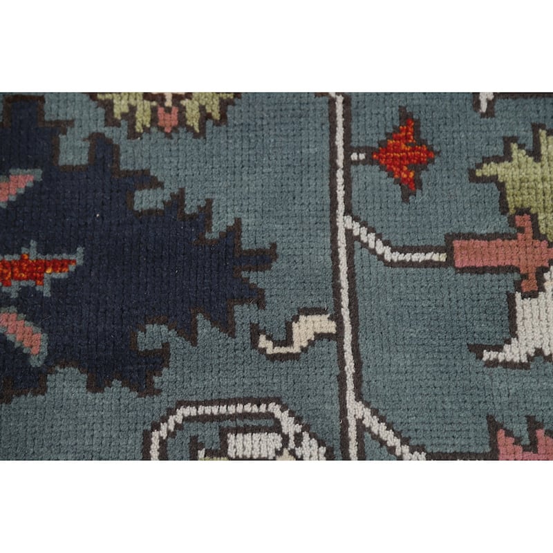 Hand Knotted Oriental 100% Wool Carpet Traditional Geometric Navy Blue & Blues Heriz (serapi) Area Rug - 11' 10'' X 8' 9''