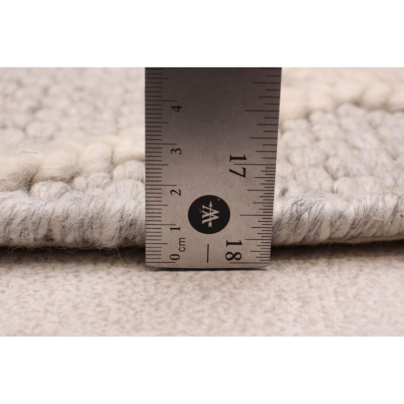 ECARPETGALLERY Braid weave Sienna Grey Wool Rug - 4'1 x 6'0