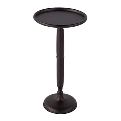 Alexi 12 in. W Round All Metal Pedestal Base End Table