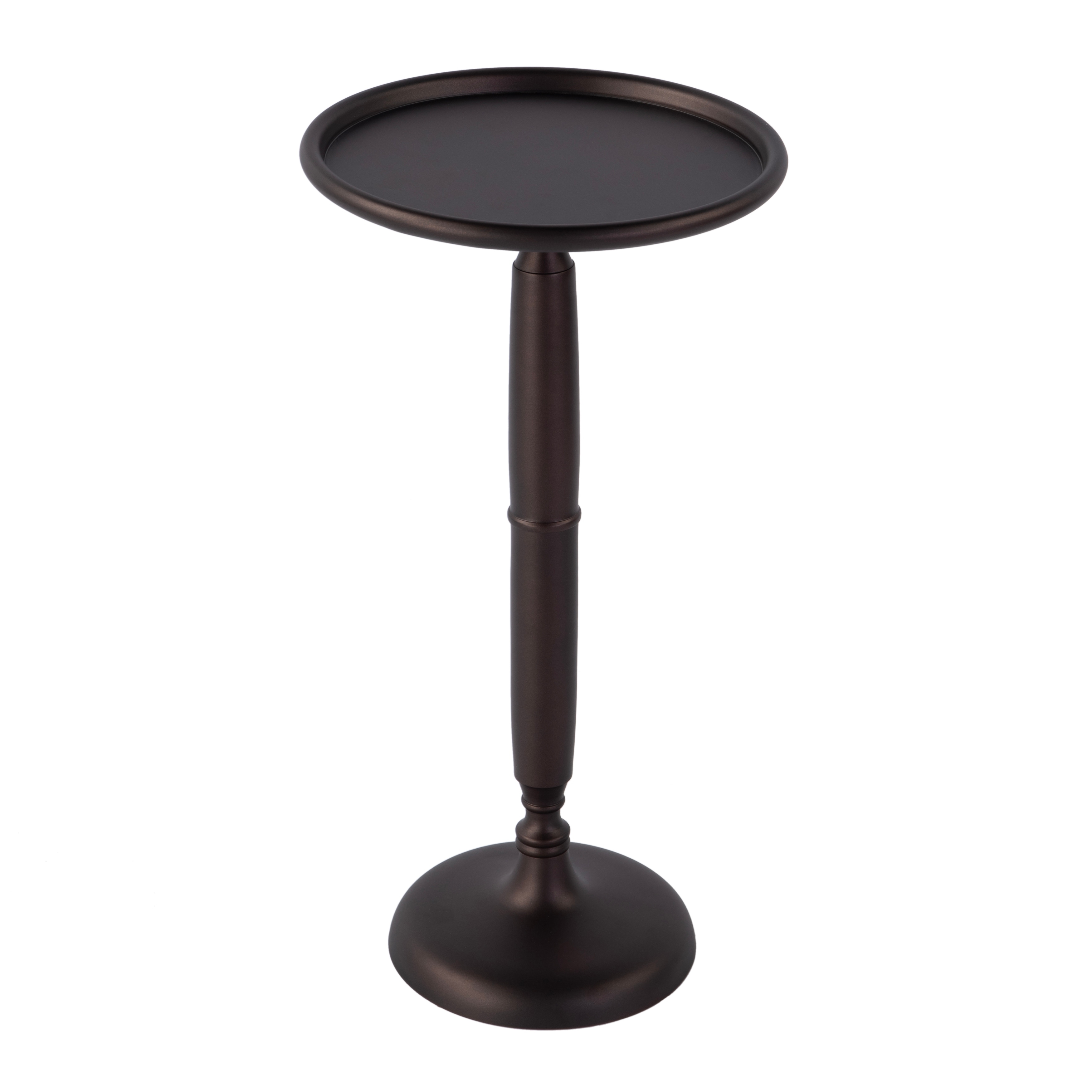 Alexi 12 in. W Round All Metal Pedestal Base End Table