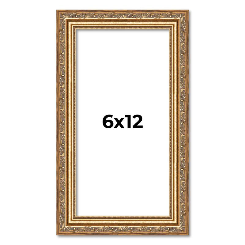 6x12 Frame Red Solid Wood Picture Frame Width 1.75 Inches | Interior Frame Depth 1 13/16 Inches