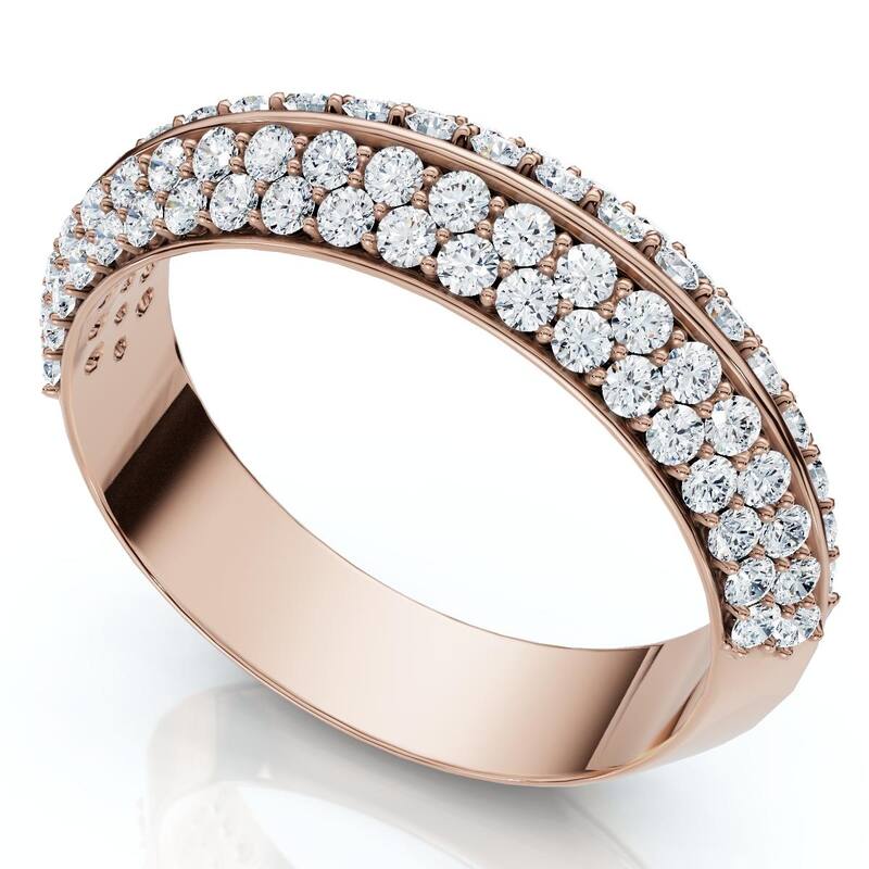 Bliss Diamond 1/2Ct Kayle Diamond Wedding Band Gold or Platinum Lab Grown - 7 - Rose