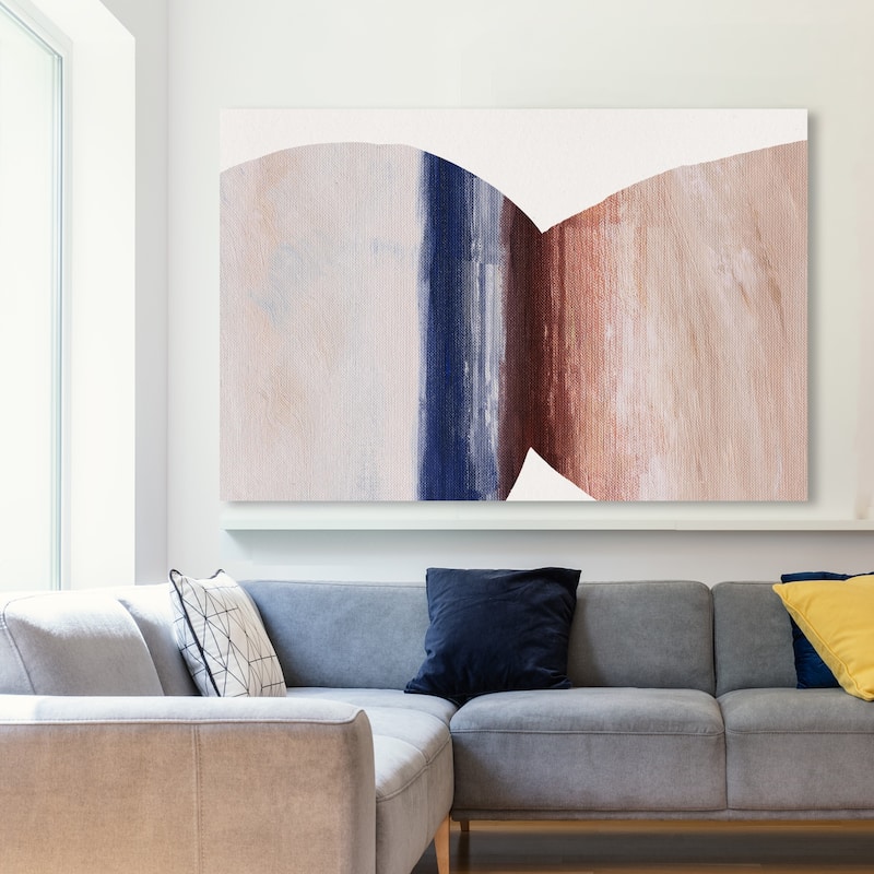 Wynwood Studio Canvas Abstract Baile Suave Blue and Rustic Wall Art Canvas Print - 36 x 54
