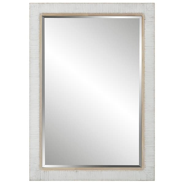 slide 2 of 7, Uttermost Cape Whitewashed Rattan Mirror - 29"x 40.75"