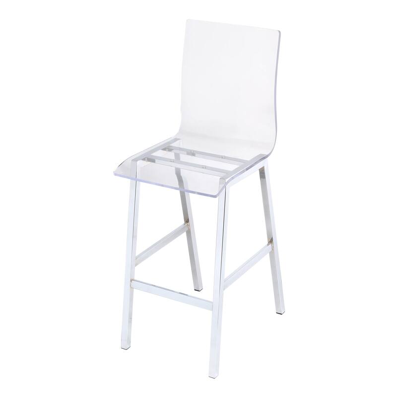 Clear and Chrome Armless Counter Height Chair (Set of 2)