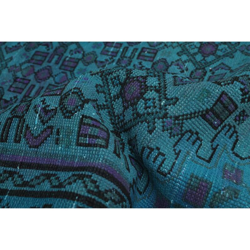 ECARPETGALLERY Hand-knotted Color Transition Turquoise Wool Rug - 3'0 x 6'7