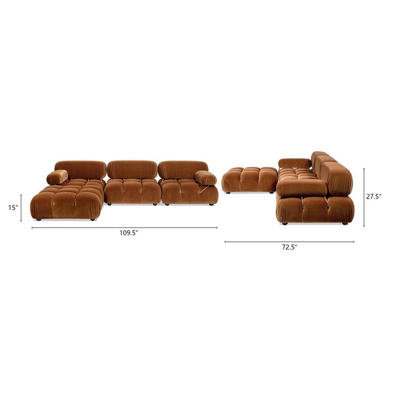 Marcel 109.5" Bubble Modular Modern Reversible Sectional