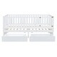 preview thumbnail 27 of 118, Roomfitters Twin Size Wood Daybed with Fence Guardrails, 2 Storage Drawers, Convertible Floor Bed, and Built-In Shelving