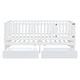 preview thumbnail 7 of 118, Wood Cribs Convertible Toddler Bed with Fence Guardrails and 2 Drawers Split into Independent Floor Bed and Daybed Slat Support