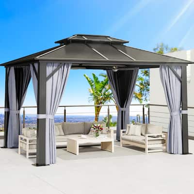 Hardtop Aluminum Gazebo, Outdoor Metal Frame Canopy Gazebo